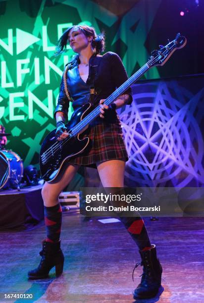 Lyn-Z of Mindless Self Indulgence performs on stage at House Of Blues Chicago on April 24, 2013 in Chicago, Illinois.