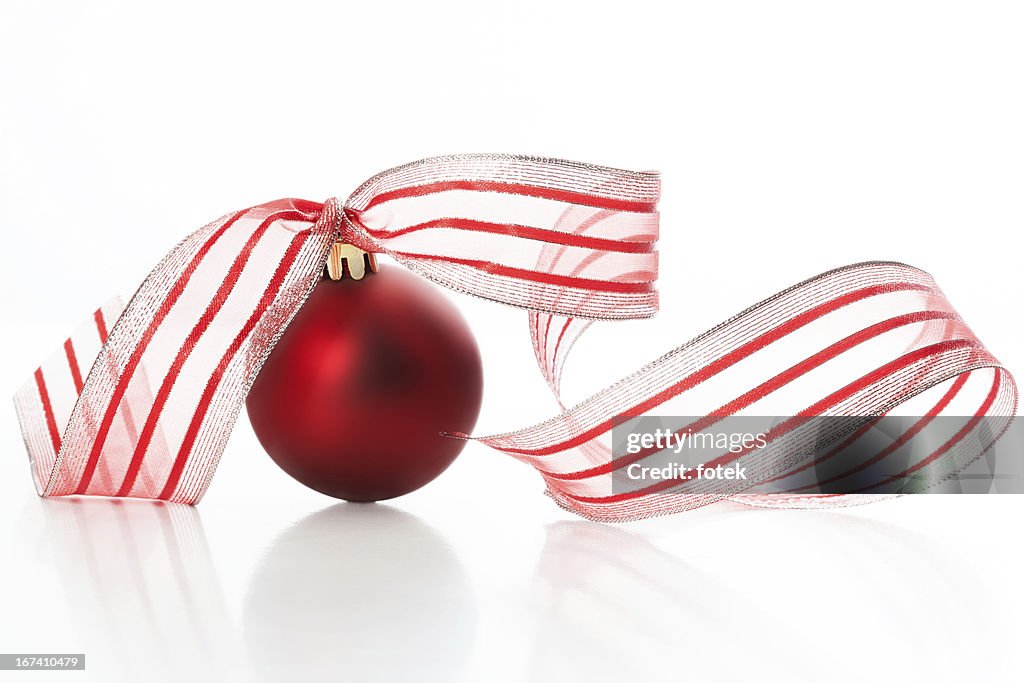 Christmas ball with ribbon