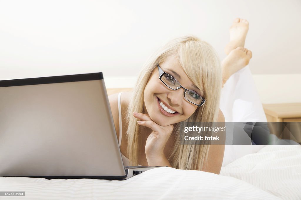 Woman browsing internet