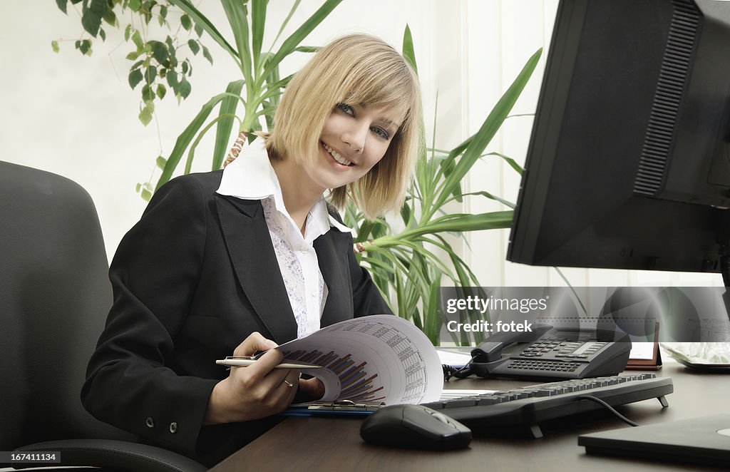 Woman using computer