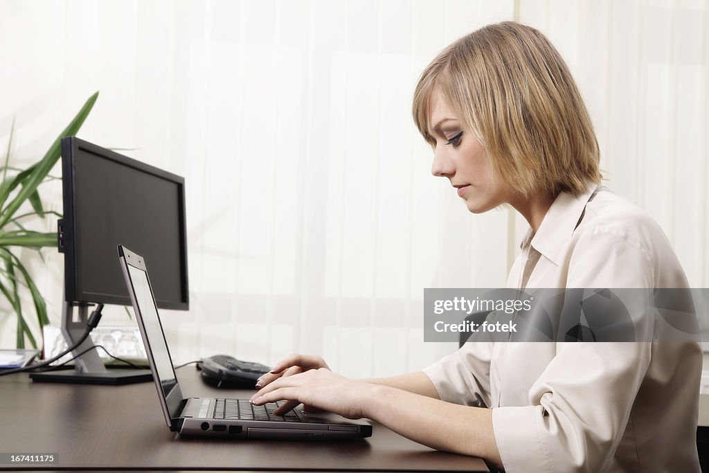 Woman using computer