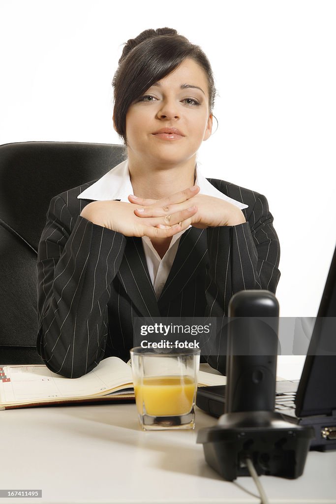 Businesswoman looking at camera