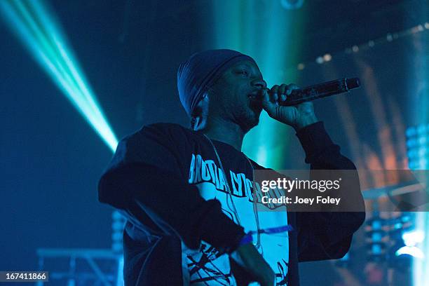 Brotha Lynch Hung performs onstage at the Egyptian Room at Old National Centre on April 24, 2013 in Indianapolis, Indiana.