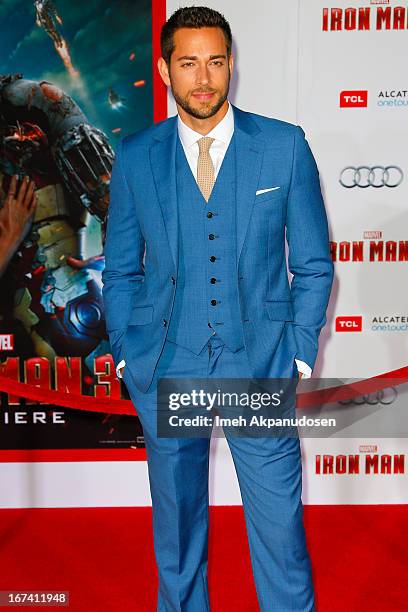 Actor Zachary Levi attends the premiere of Walt Disney Pictures' 'Iron Man 3' at the El Capitan Theatre on April 24, 2013 in Hollywood, California.