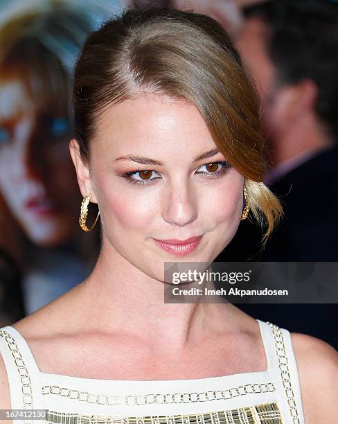 Actress Emily VanCamp attends the premiere of Walt Disney Pictures' 'Iron Man 3' at the El Capitan Theatre on April 24, 2013 in Hollywood, California.