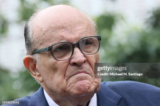 Former New York City Mayor and attorney of former US President Donald Trump, Rudy Giuliani attends the annual 9/11 Commemoration Ceremony at the...