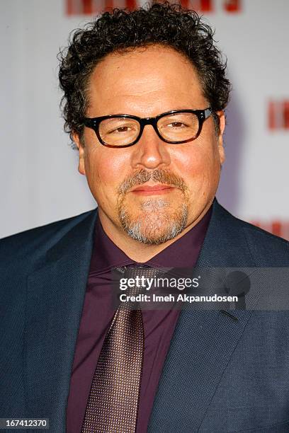 Actor/director Jon Favreau attends the premiere of Walt Disney Pictures' 'Iron Man 3' at the El Capitan Theatre on April 24, 2013 in Hollywood,...