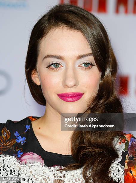 Actress Kat Dennings attends the premiere of Walt Disney Pictures' 'Iron Man 3' at the El Capitan Theatre on April 24, 2013 in Hollywood, California.