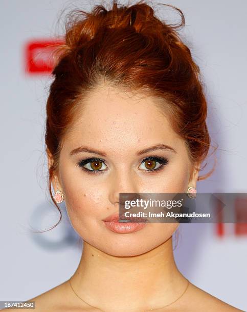 Actress Debby Ryan attends the premiere of Walt Disney Pictures' 'Iron Man 3' at the El Capitan Theatre on April 24, 2013 in Hollywood, California.