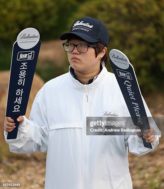 Amrshal in action during the first round of the Ballantine's Championship at Blackstone Golf Club on April 25, 2013 in Icheon, South Korea.