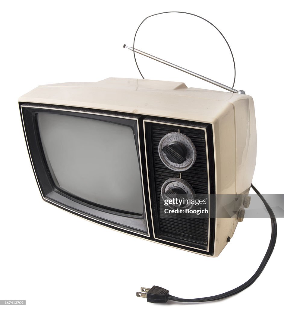 Télévision sur blanc Vintage