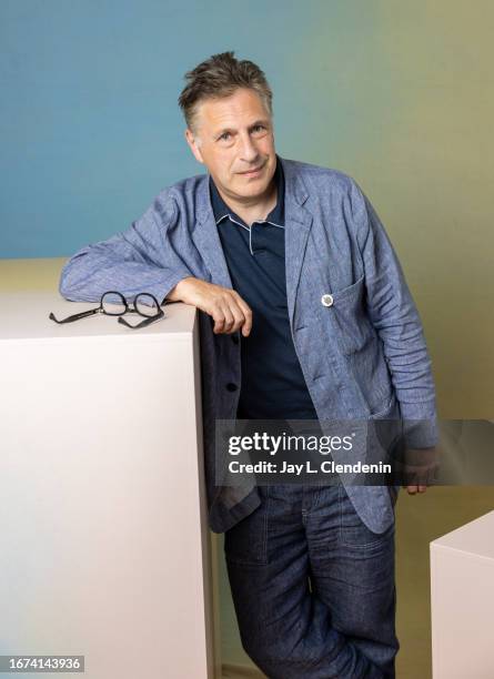 Screenwriter Patrick Marber of 'The Critic' is photographed for Los Angeles on September 10, 2023 at the Toronto International Film Festival at RBC...