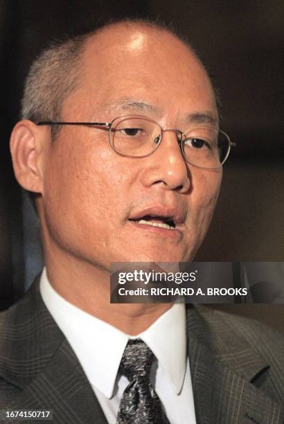 Legislative Council member Albert Chan speaks during an interview inside the LEGCO building in the Central district of Hong Kong, 14 May 2003. LEGCO...