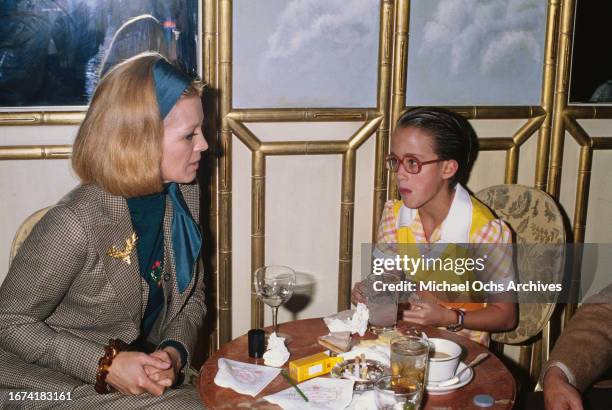 Angie Dickinson with her daughter Lea Nikki Bacharach at an event, United States, 1977.