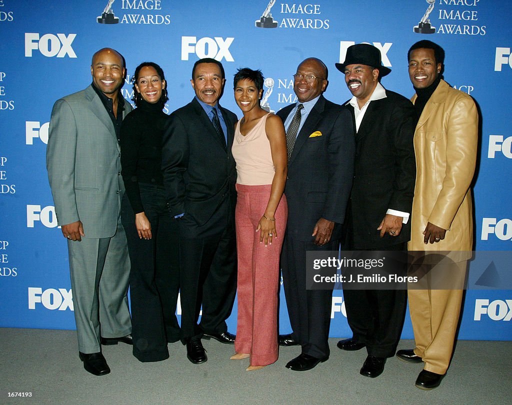 Celebrity's pose at NAACP Image awards nomination's press conference