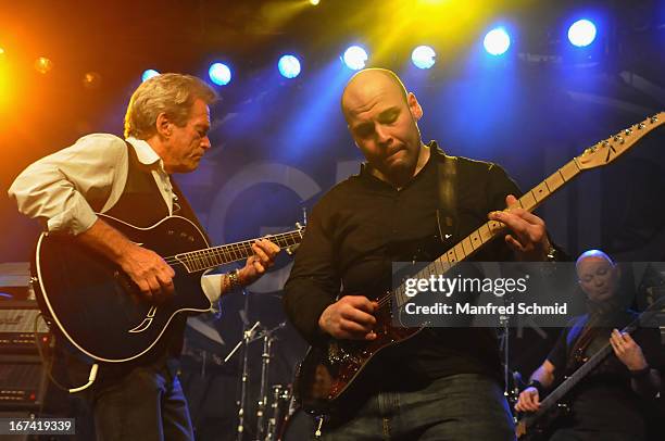 Bill Champlin formerly of Chicago and Sayit Doelen perform onstage during the 30th anniversary party of Szene Wien on April 18, 2013 in Vienna,...