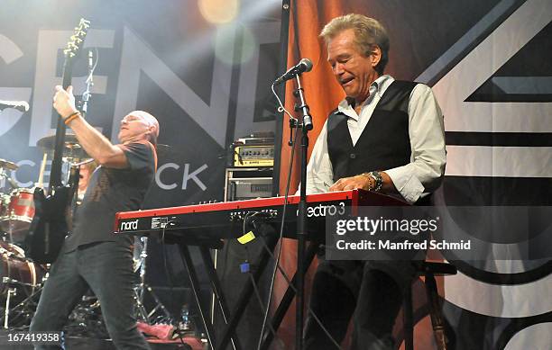 Ken Sandin and Bill Champlin formerly of Chicago perform onstage during the 30th anniversary party of Szene Wien on April 18, 2013 in Vienna, Austria.