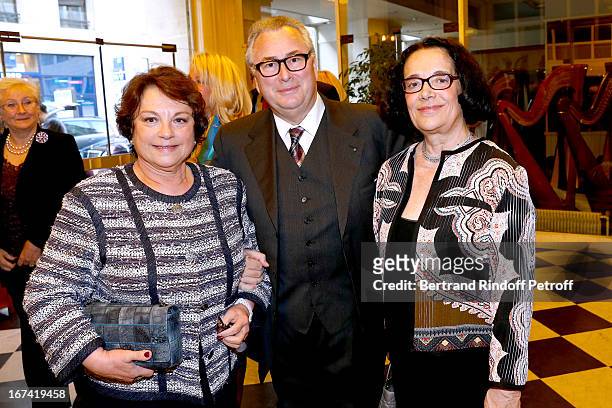 Chairwoman of the committee Montaigne, Francoise Montenay, Jean-Marie Fournier and his wife Chantal Fournier attend Salle Gaveau 105th Anniversary on...