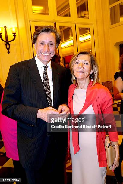 Patrick de Carolis and his wife Ann-Carol De Carolis attend Salle Gaveau 105th Anniversary on April 24, 2013 in Paris, France.