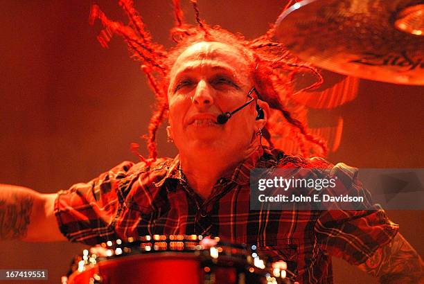 Morgan Rose of Sevendust performs at The Tabernacle on April 24, 2013 in Atlanta, Georgia.