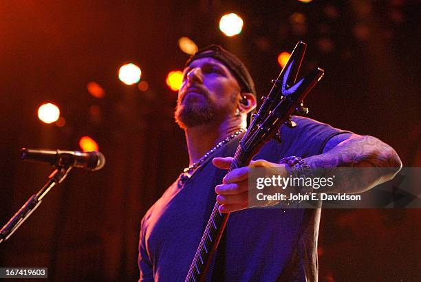 John Connolly of Sevendust performs at The Tabernacle on April 24, 2013 in Atlanta, Georgia.