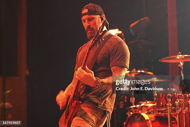 John Connolly of Sevendust performs at The Tabernacle on April 24, 2013 in Atlanta, Georgia.