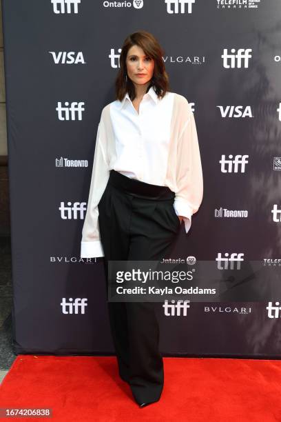 Gemma Arterton attends "The Critic" premiere during the 2023 Toronto International Film Festival at Princess of Wales Theatre on September 11, 2023...