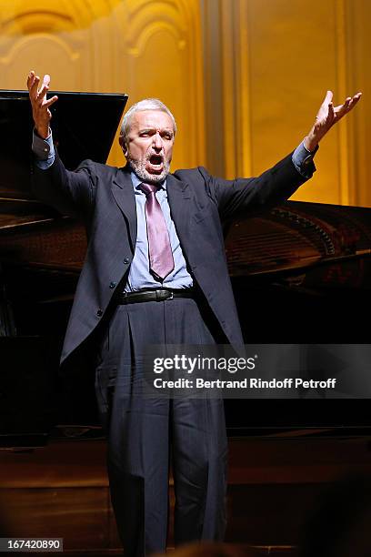 Ruggiero Raimondi performs at Salle Gaveau 105th Anniversary on April 24, 2013 in Paris, France.