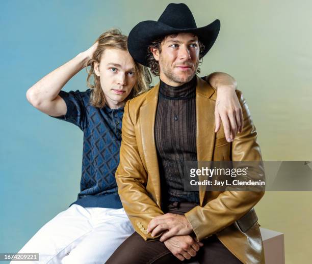Actor Charlie Plummer and director Luke Gilford of 'National Anthem' are photographed for Los Angeles on September 10, 2023 at the Toronto...