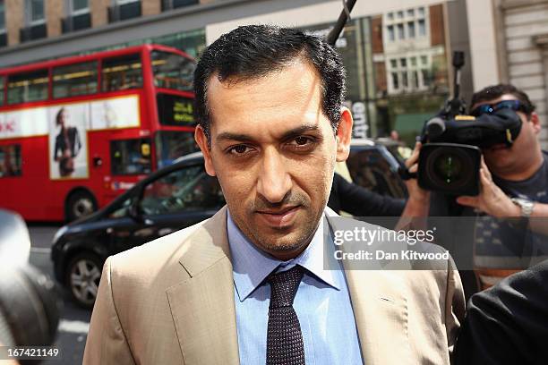 Horse trainer Mahmood Al Zarooni arrives to face a British Horseracing Authority disciplinary panel in High Holborn on April 25, 2013 in London,...
