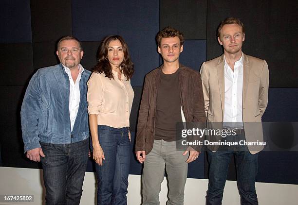 Eric Jean, Aure Atika, Arnold de Parscau and Laurent Cotillon attend the Eric Jean First Awards Ceremomy At Hotel Marignan In Paris on April 25, 2013...