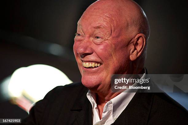 Jean-Claude Biver, chairman of Hublot SA, a watchmaking unit of LVMH Moet Hennessy Louis Vuitton SA, reacts during a Bloomberg television interview...
