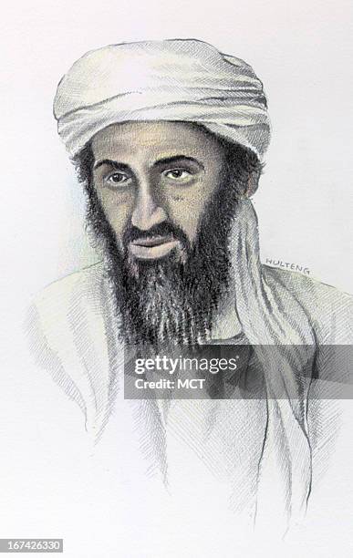 Lee Hulteng illustration of Osama bin Laden.