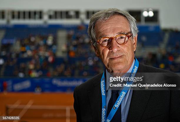The mayor of Barcelona Xavier Trias poses during the ATP 500 World Tour Barcelona Open Banc Sabadell 2013 tennis tournament at the Real Club de Tenis...