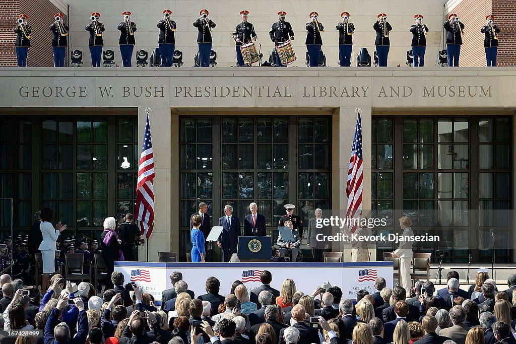 George W. Bush Library Dedication Attended By President Obama And Former Presidents