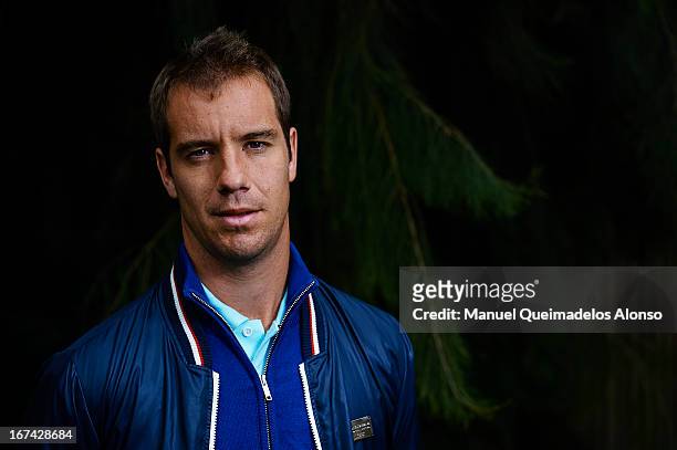 Richard Gasquet of France poses during the ATP 500 World Tour Barcelona Open Banc Sabadell 2013 tennis tournament at the Real Club de Tenis on April...