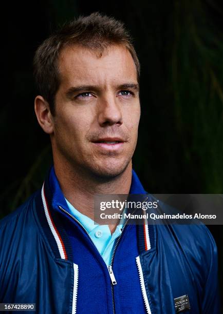 Richard Gasquet of France poses during the ATP 500 World Tour Barcelona Open Banc Sabadell 2013 tennis tournament at the Real Club de Tenis on April...