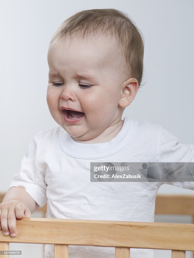 Charming baby is crying