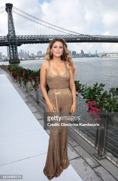Blake Lively attends the Michael Kors Collection Spring/Summer 2024 Runway Show at Domino Park on September 11, 2023 in Brooklyn, New York.