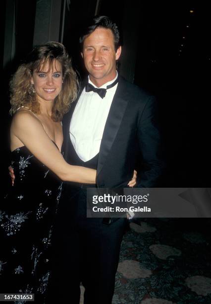 Actor Robert Hays and actress Catherine Mary Stewart attend the 40th Annual Writers Guild of America Awards on March 18, 1988 at the Beverly Hilton...
