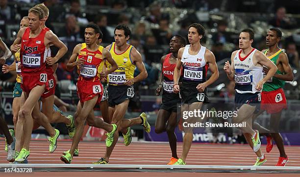 Canadian Cameron Levins finished in 11th in a deep Olympic field in the men's 10,000 metres at the London 2012 Olympic Games at the Olympic Stadium.