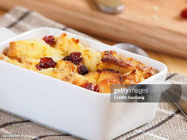 bread butter pudding - bread butter stock pictures, royalty-free photos & images