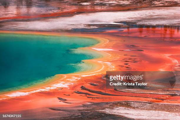 edge of prismatic - midway geyser basin stock pictures, royalty-free photos & images