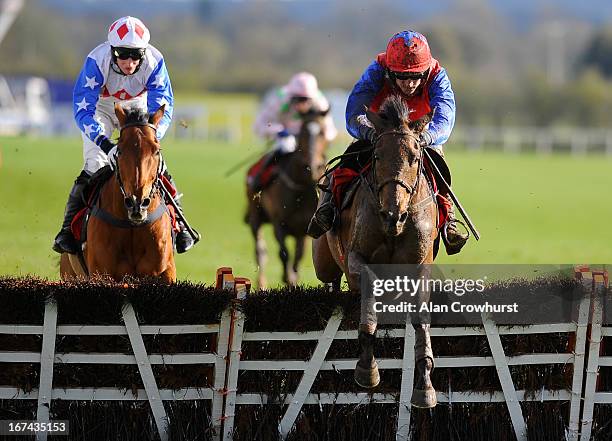 Ruby Walsh riding Quevega clear the last to win The Ladbrokes World Series Hurdle from Reve De Sivola at Punchestown racecourse on April 25, 2013 in...