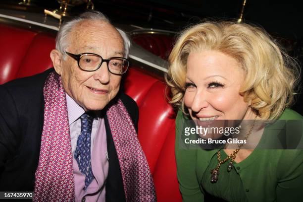 James Nederlander Sr and Bette Midler attend the "I'll Eat You Last: A Chat With Sue Mengers" Broadway opening night after-party at The Russian Tea...