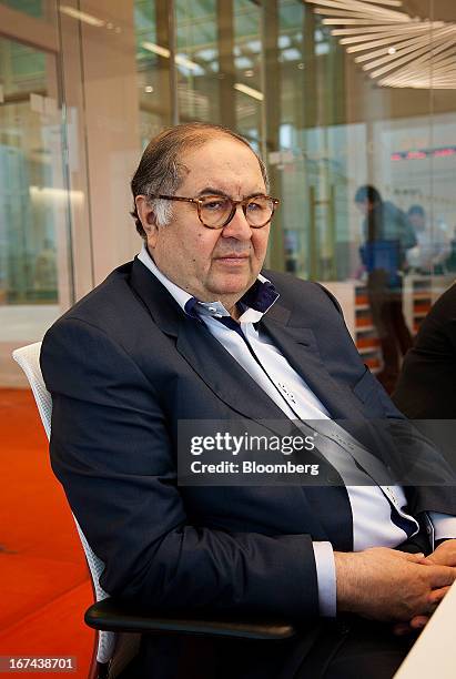 Russian billionaire Alisher Usmanov pauses during a Bloomberg interview in Moscow, Russia, on Thursday, April 25, 2013. Usmanov, Russia's wealthiest...
