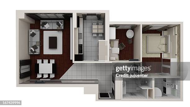 house plan top view - apartment cross section stock pictures, royalty-free photos & images