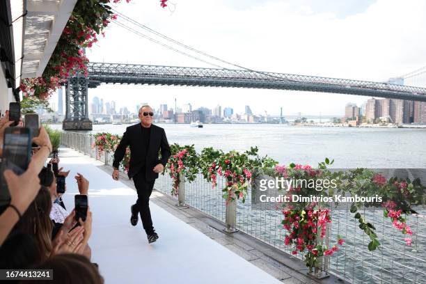 Michael Kors walks the runway during the Michael Kors Collection Spring/Summer 2024 Runway Show at Domino Park on September 11, 2023 in Brooklyn, New...