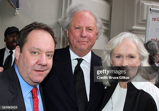 Jimmy Nederlander, Graydon Carter, Glenn Close attend the "I'll Eat You Last: A Chat With Sue Mengers" Broadway opening night at The Booth Theater on...