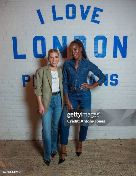 Mollie King and AJ Odudu attends the Pepe Jeans London 50th Anniversary on September 17, 2023 in London, England.